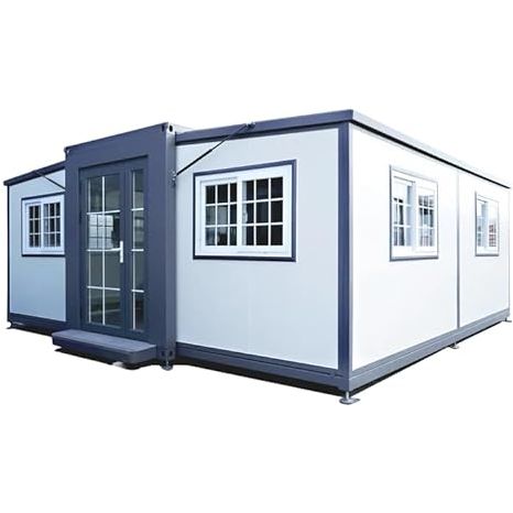 Portable Prefabricated Tiny Home 19x20ft, Mobile Expandable Plastic Prefab House for Hotel, Booth, Office, Guard House, Shop, Villa, Warehouse, Workshop