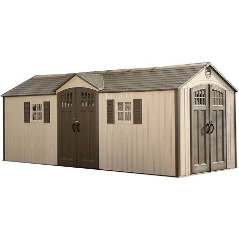 Lifetime 60127 20 x 8 Ft. Outdoor Storage Shed, Desert Sand