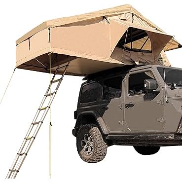 Roof Top Tent 2-3 Person Overland Soft-Shell Tent with Ladder, Come with Waterproof Anti-UV PVC Cover Bag & Mounting Bracket